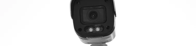 Close-up of a bullet-style security camera